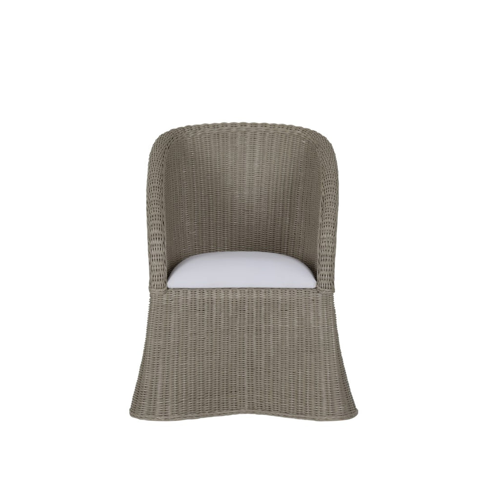Wildwood Savannah Handwoven Gray-Wash Tub Chair With Curved Back, Coastal Elegance, Durable Indoor/Outdoor Seating 490743