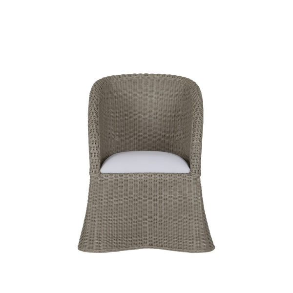 Wildwood Savannah Handwoven Gray-Wash Tub Chair With Curved Back, Coastal Elegance, Durable Indoor/Outdoor Seating 490743