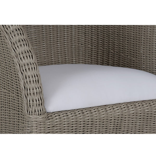 Wildwood Savannah Handwoven Gray-Wash Tub Chair With Curved Back, Coastal Elegance, Durable Indoor/Outdoor Seating 490743
