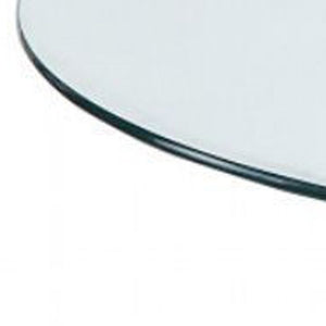 Homeroots 34" Clear And White Glass Round Coffee Table   490751