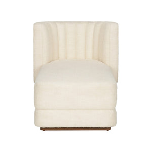 Wildwood Piano Modern Bouclé Chaise With Channel-Tufted High Back, Plush Padding, Durable Performance Upholstery 490760