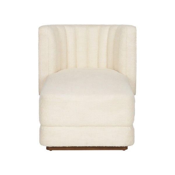 Wildwood Piano Modern Bouclé Chaise With Channel-Tufted High Back, Plush Padding, Durable Performance Upholstery 490760