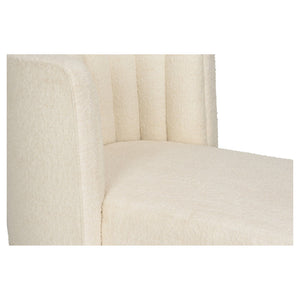 Wildwood Piano Modern Bouclé Chaise With Channel-Tufted High Back, Plush Padding, Durable Performance Upholstery 490760