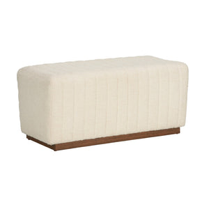 Wildwood Piano Bouclé Bench With Solid Wood Base — 38" Upholstered Performance Fabric Seat For Entryway Seating 490761