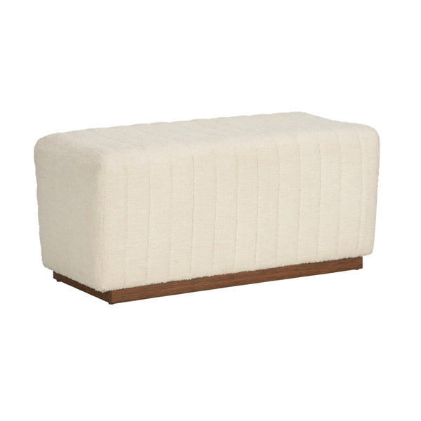 Wildwood Piano Bouclé Bench With Solid Wood Base — 38" Upholstered Performance Fabric Seat For Entryway Seating 490761