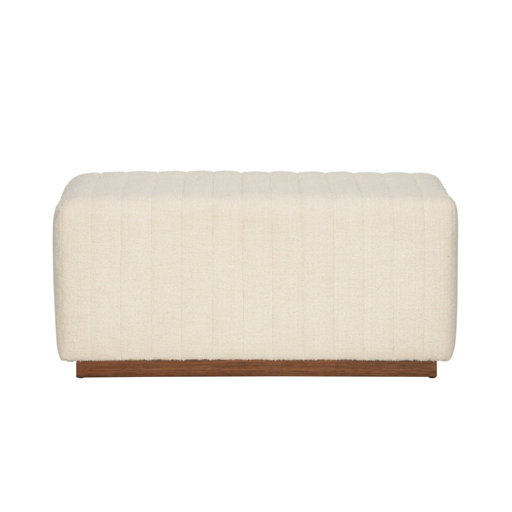 Wildwood Piano Bouclé Bench With Solid Wood Base — 38" Upholstered Performance Fabric Seat For Entryway Seating 490761