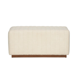 Wildwood Piano Bouclé Bench With Solid Wood Base — 38" Upholstered Performance Fabric Seat For Entryway Seating 490761