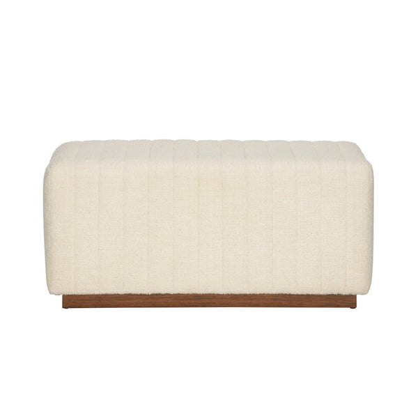 Wildwood Piano Bouclé Bench With Solid Wood Base — 38" Upholstered Performance Fabric Seat For Entryway Seating 490761