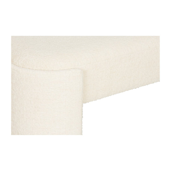 Wildwood Prix Ottoman Plush Bouclé 49" Square Curved Accent Ottoman — Cream Multiuse Seat, Footrest, Table Alternative 490763