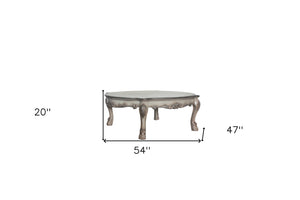 Homeroots 54" Bone Solid And Manufactured Wood Coffee Table   490764