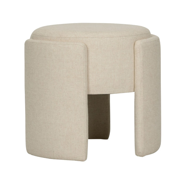 Wildwood Prix Plush Boucle Stool — Sculptural Three-Leg Accent Seat, Compact 18" X19" White Upholstery Comfort 490765