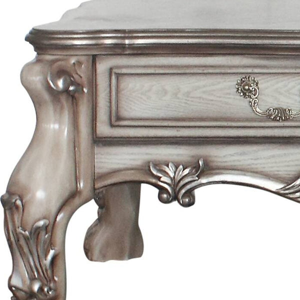 Homeroots 57" Bone Solid And Manufactured Wood Coffee Table With Two Drawers   490765