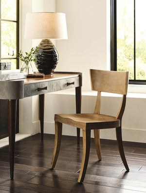 Wildwood Juhl Scandinavian Ergonomic Dining Chair With Whitewashed Wood Finish, Contoured Seat And Tapered Legs For Stylish Comfort 490768