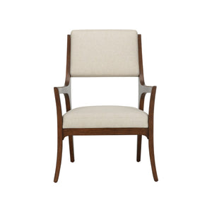 Wildwood Eichler Arm Chair With Walnut Arms And Natural Linen-Blend Upholstery, Mid-Century Modern Comfort And Style 490772