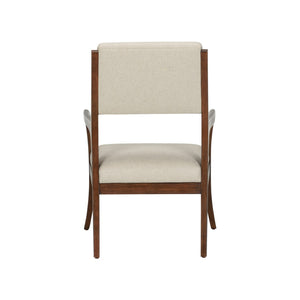 Wildwood Eichler Arm Chair With Walnut Arms And Natural Linen-Blend Upholstery, Mid-Century Modern Comfort And Style 490772