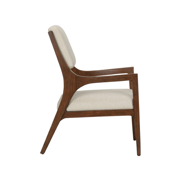 Wildwood Eichler Arm Chair With Walnut Arms And Natural Linen-Blend Upholstery, Mid-Century Modern Comfort And Style 490772