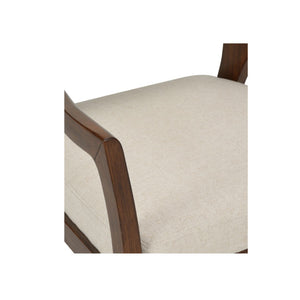 Wildwood Eichler Arm Chair With Walnut Arms And Natural Linen-Blend Upholstery, Mid-Century Modern Comfort And Style 490772