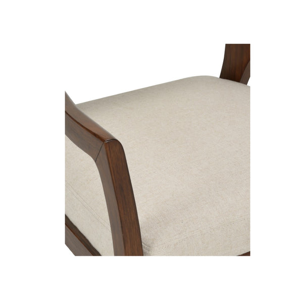 Wildwood Eichler Arm Chair With Walnut Arms And Natural Linen-Blend Upholstery, Mid-Century Modern Comfort And Style 490772