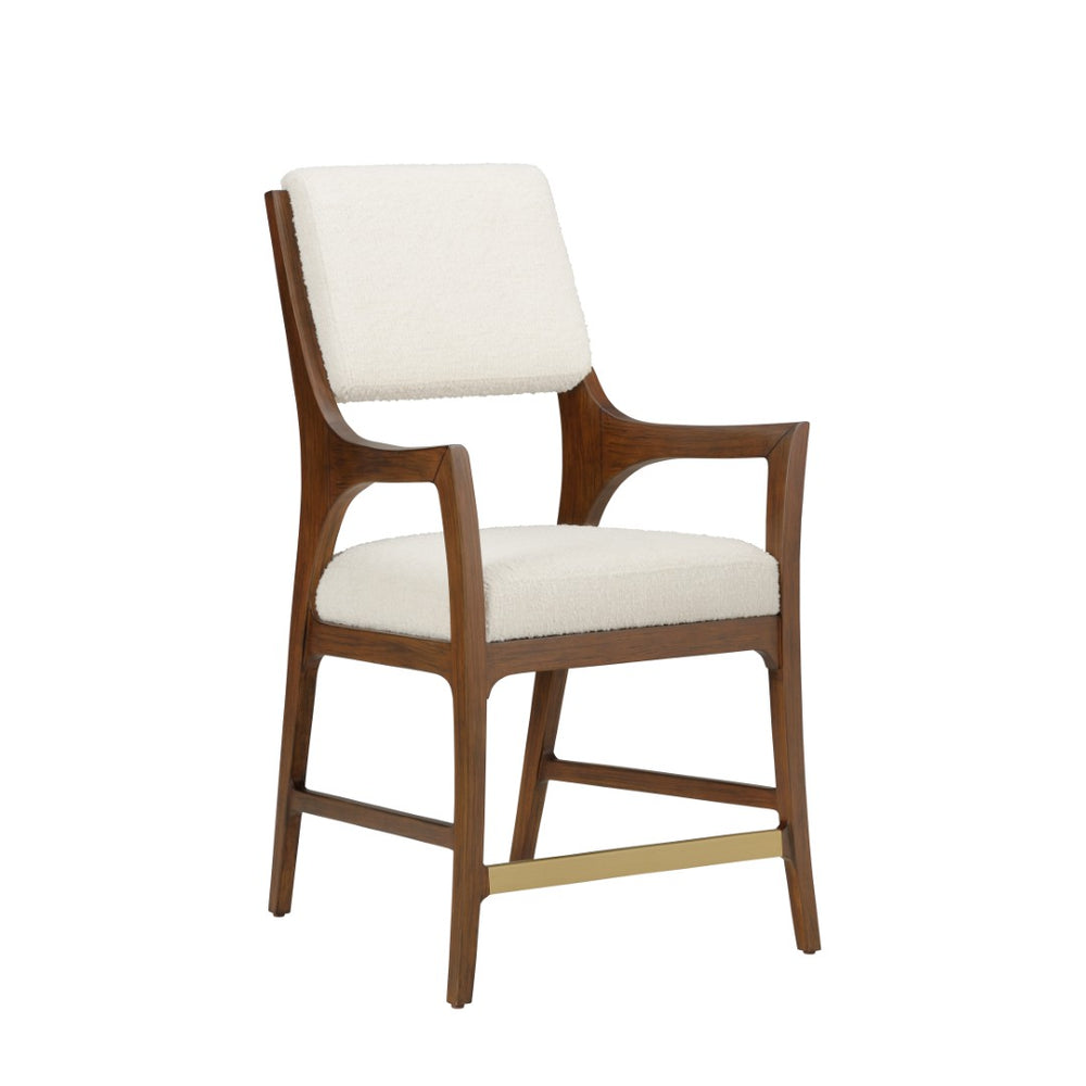 Wildwood Eichler Counter Stool With Walnut Wood Frame And Performance Bouclé Seat — Modern Minimalist Comfort 490773