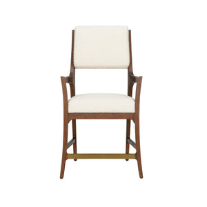 Wildwood Eichler Counter Stool With Walnut Wood Frame And Performance Bouclé Seat — Modern Minimalist Comfort 490773