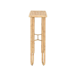 Wildwood Cuixmala Woven Rattan Console Table 48" Wide — Coastal Boho Entryway Accent, Slim 14.5" Depth 490796