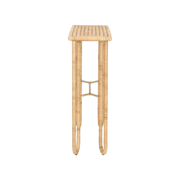 Wildwood Cuixmala Woven Rattan Console Table 48" Wide — Coastal Boho Entryway Accent, Slim 14.5" Depth 490796