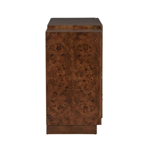 Wildwood Robinson Burl Veneer Cabinet With Drawers & Shelves — 64"W Transitional Storage Buffet For Home 490797