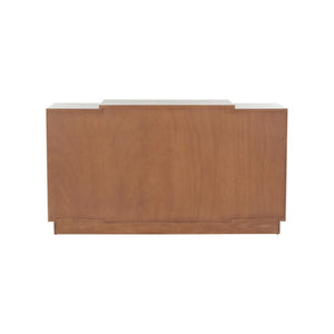 Wildwood Robinson Burl Veneer Cabinet With Drawers & Shelves — 64"W Transitional Storage Buffet For Home 490797