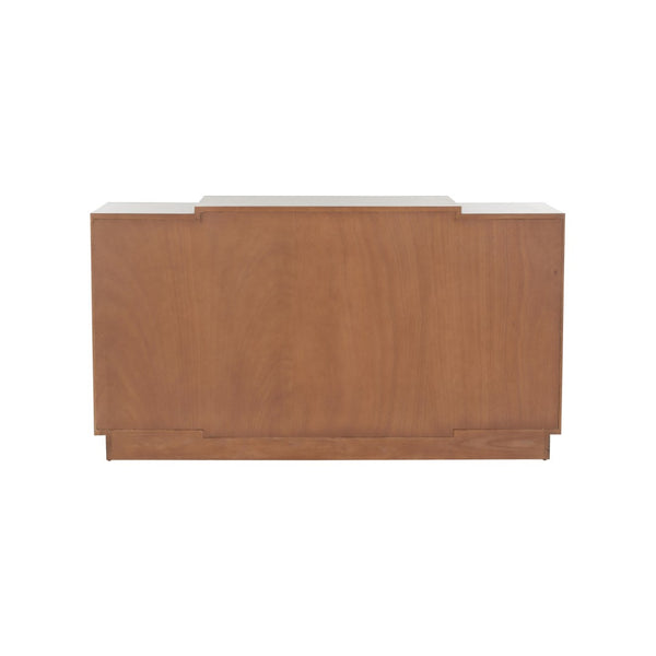 Wildwood Robinson Burl Veneer Cabinet With Drawers & Shelves — 64"W Transitional Storage Buffet For Home 490797