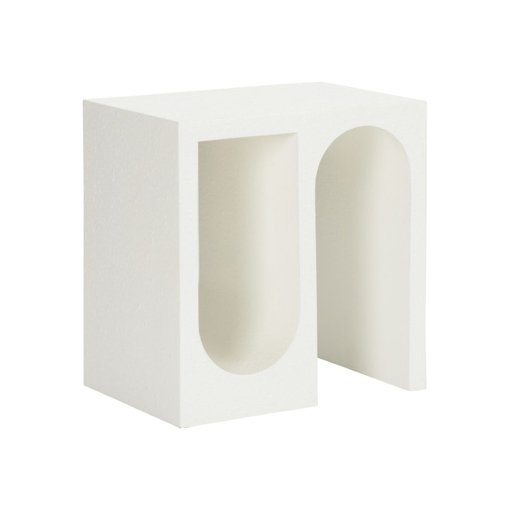 Wildwood Arcade Sculptural End Table With White Gesso Finish — Arch-Inspired Accent For Modern & Classic Homes 490799