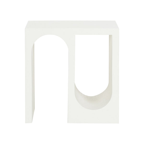 Wildwood Arcade Sculptural End Table With White Gesso Finish — Arch-Inspired Accent For Modern & Classic Homes 490799