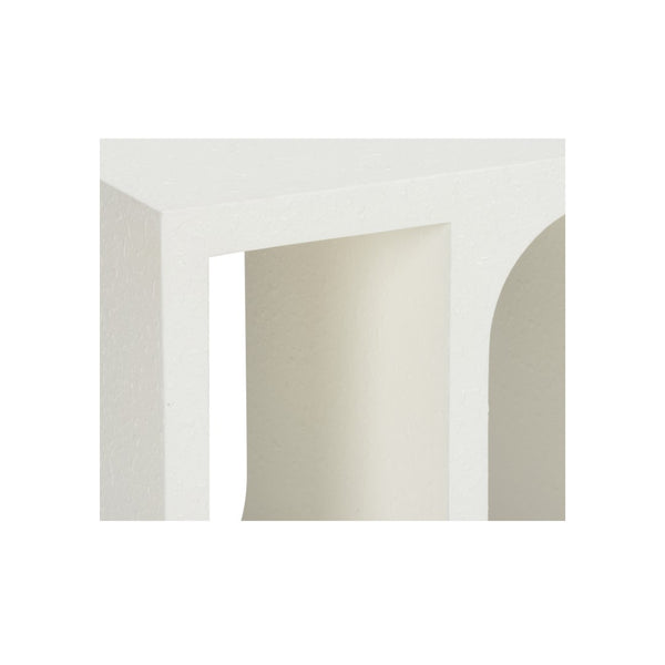 Wildwood Arcade Sculptural End Table With White Gesso Finish — Arch-Inspired Accent For Modern & Classic Homes 490799