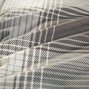 English Elm Full/Queen Woodsman Softspun Plaid Comforter Mini Set - Grey Cabin Style, 6D Fill, OEKO-TEX Certified B035100465