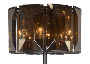 HomeRoots 68" Elegant Dark Bronze Floor Lamp with Amber Beveled Glass Shade for Warm Ambient Lighting 490805