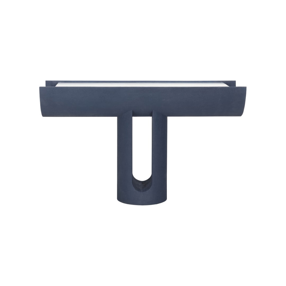 Wildwood Royal Capsule Console: Floating Faux Shagreen And Carrara Marble Media Console For Large Open Plans 490806