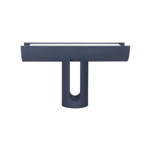 Wildwood Royal Capsule Console: Floating Faux Shagreen And Carrara Marble Media Console For Large Open Plans 490806