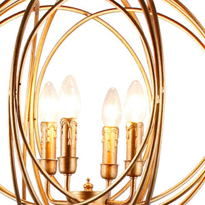 HomeRoots 64" Gold Modern Floor Lamp with Four-Tier Geometric Globe Shade for Stylish Ambient Lighting 490807