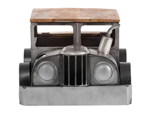 Homeroots 42" Grey And Brown Vintage Style Truck Solid Wood And Metal Coffee Table   490809