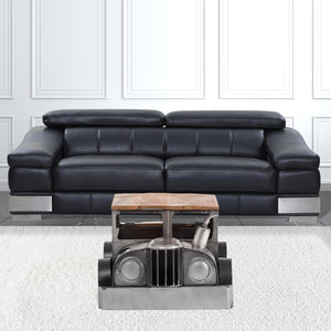 Homeroots 42" Grey And Brown Vintage Style Truck Solid Wood And Metal Coffee Table   490809
