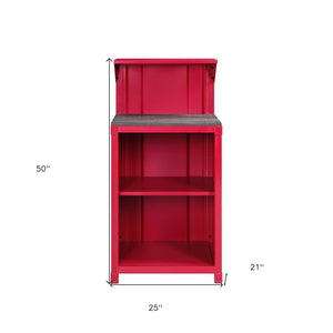 Homeroots 25" Black And Red Standing Desk   490810