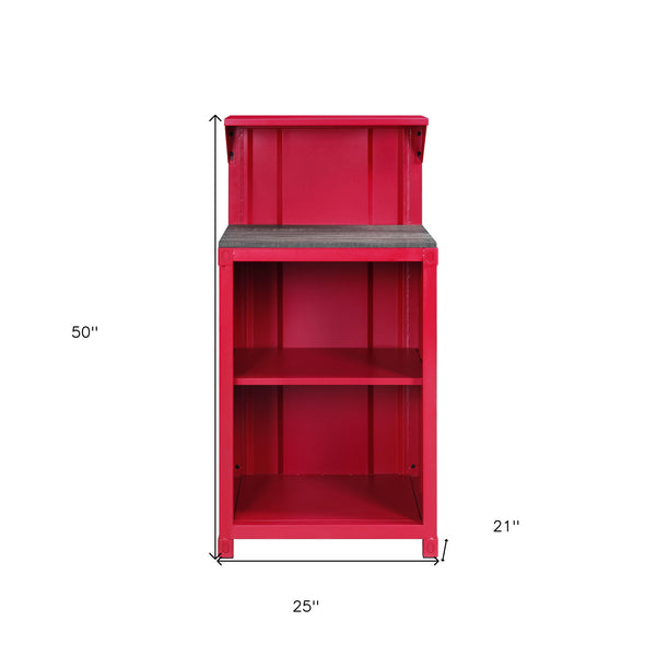 Homeroots 25" Black And Red Standing Desk   490810