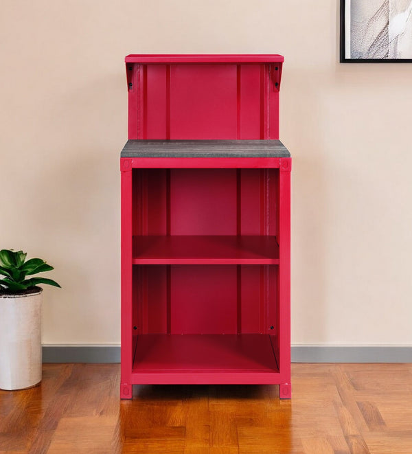 Homeroots 25" Black And Red Standing Desk   490810