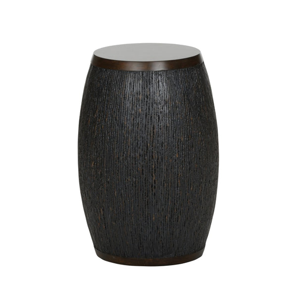 Wildwood Dracus Coco Twig Drinks Table — Drum-Shaped Accent With Rich Dark Finish, Walnut Accents, Compact Elegance 490813