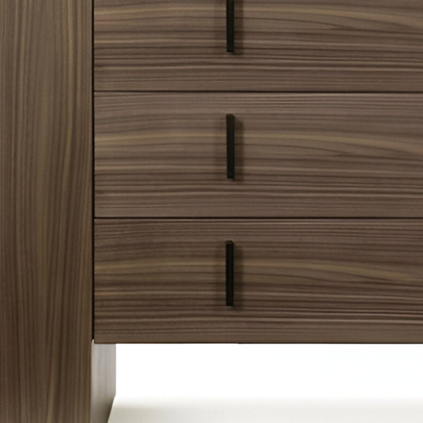 Homeroots 55" Walnut Marble Solid And Manufactured Wood Three Drawer Dresser  Solid And Manufactured Wood 490816