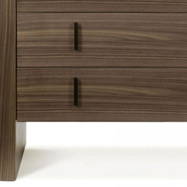 Homeroots 55" Walnut Marble Solid And Manufactured Wood Three Drawer Dresser  Solid And Manufactured Wood 490816