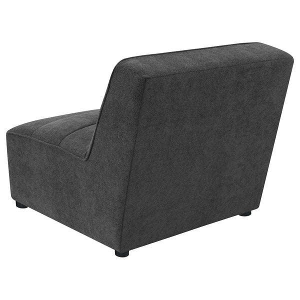 English Elm Vincent Dark Charcoal 6-Piece Modular Sectional Sofa with Ottoman, Plush Pocket Coil Seating for Media Rooms B062S01243
