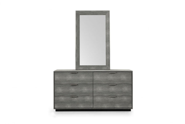Homeroots 59" Grey Solid And Manufactured Wood Six Drawer Double Dresser  Solid And Manufactured Wood 490821