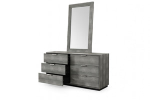 Homeroots 59" Grey Solid And Manufactured Wood Six Drawer Double Dresser  Solid And Manufactured Wood 490821