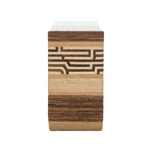 Wildwood Calusa Sculptural Curve Console Table With Dyed Abaca Rope Base And Suspended Tempered Glass Top 490822