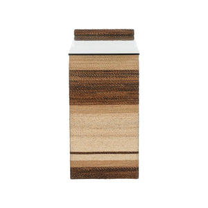 Wildwood Calusa Sculptural Curve Console Table With Dyed Abaca Rope Base And Suspended Tempered Glass Top 490822